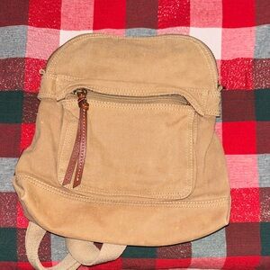 Vintage Fossil Tan Canvas Backpack